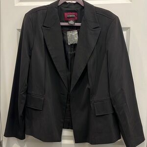 George Women's Black & Gray Pinstripe Blazer size 18